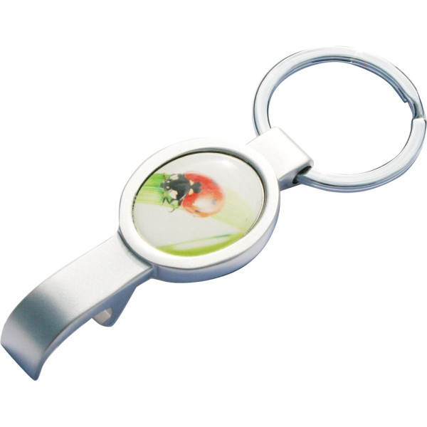 OVALBOTTLE sleutelhanger Chroom mat