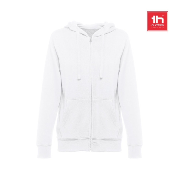 THC AMSTERDAM WOMEN WH. Damessweatshirt met capuchon en rits