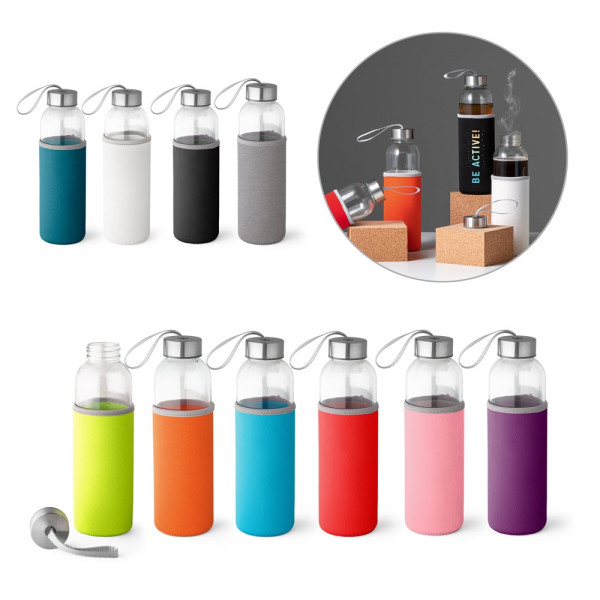 RAISE. Sportfles glas en roestvrij staal 520 mL