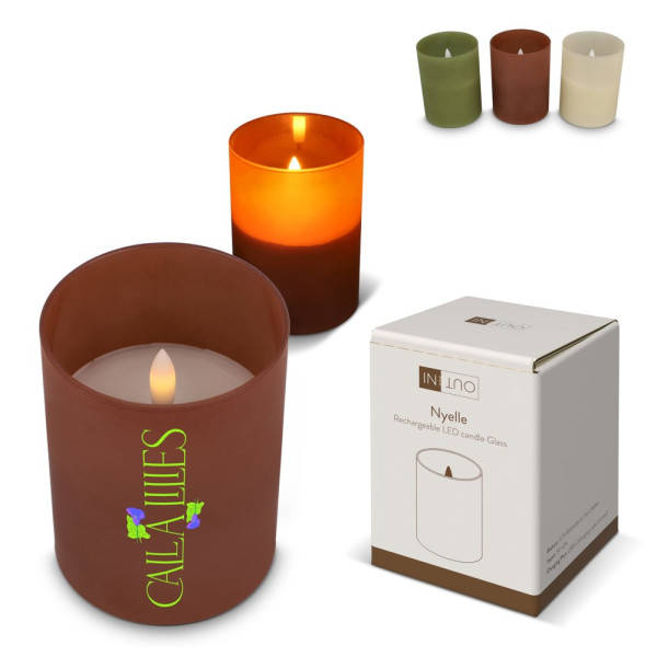Nyelle oplaadbare LED Wax kaars in glas