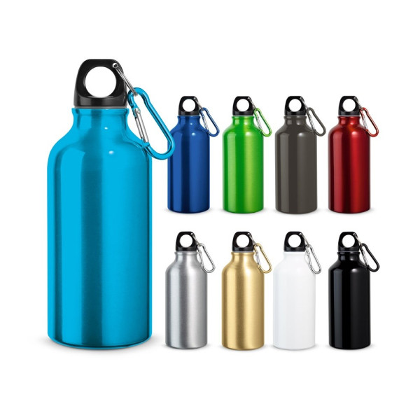 LANDSCAPE S. Aluminium sportfles met karabijnhaak 400 mL