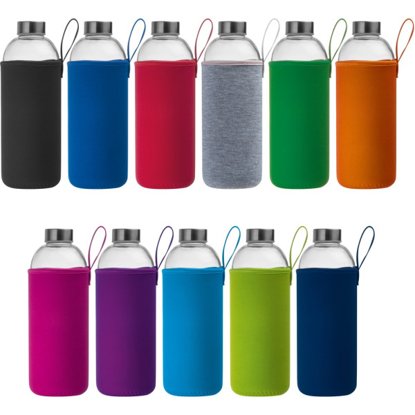 Drinkfles met neopreensleeve en inhoud van 1 liter