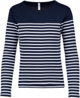 Striped Navy / White